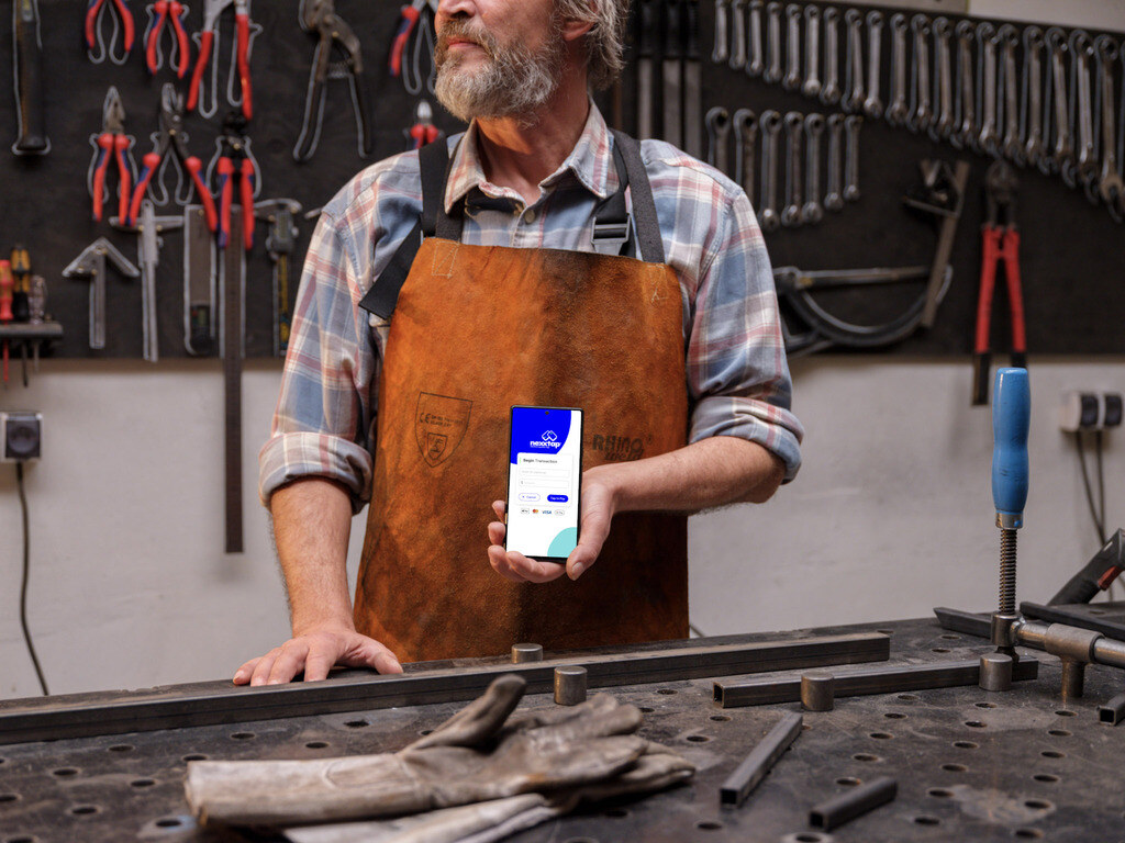 44-Nexxtap-crafter-holding-a-google-pixel-mockup-in-the-workshop