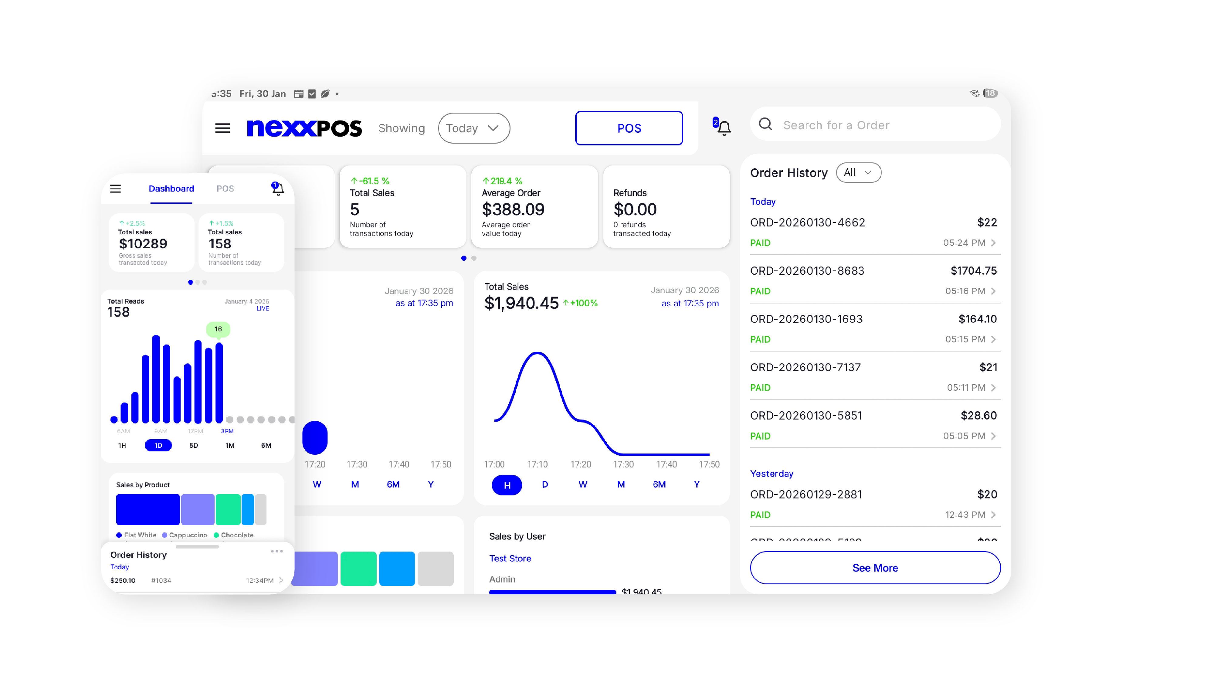 NexxPOS website showcase _Dashboard showcase